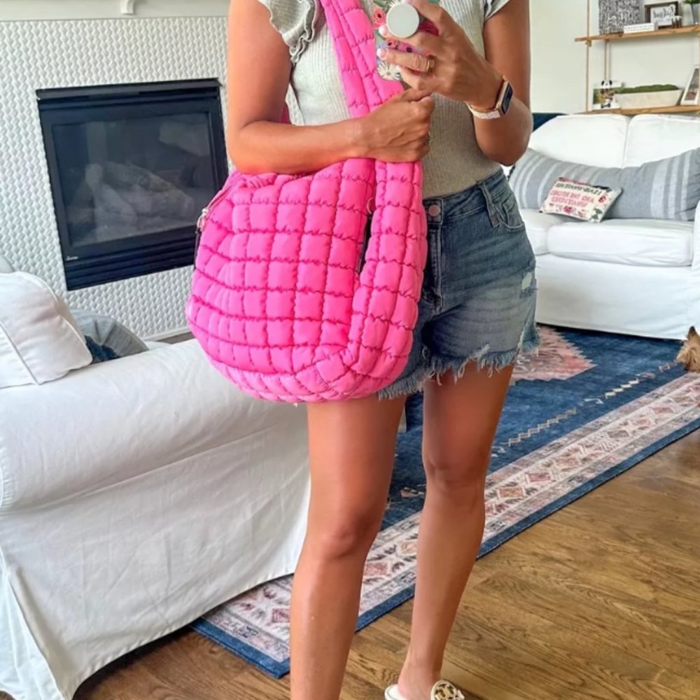 Free People FP Movement Quilted Carryall Bubblegum Pink - Factory Sealed - Picture 8 of 16